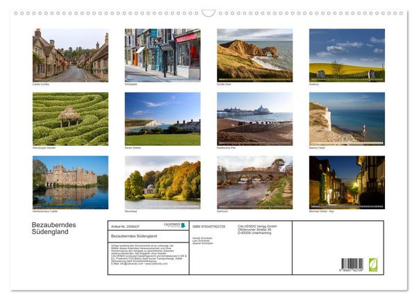 Produktbild: Bezauberndes S&uuml;dengland (Wandkalender 2026 DIN A2 quer), CALVENDO Monatskalender