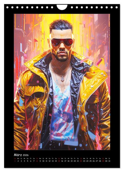 Produktbild: Cyberpunk Heroes. Futuristische Fusion von Technik und Kunst (Wandkalender 2026 DIN A4 hoch), CALVENDO Monatskalender