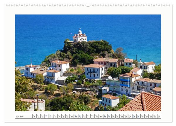 Produktbild: Samos - gr&uuml;ne Perle in der &Auml;g&auml;is (hochwertiger Premium Wandkalender 2026 DIN A2 quer), Kunstdruck in Hochglanz