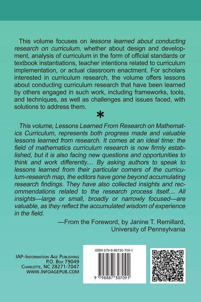 Produktbild: Lessons Learned From Research on Mathematics Curriculum