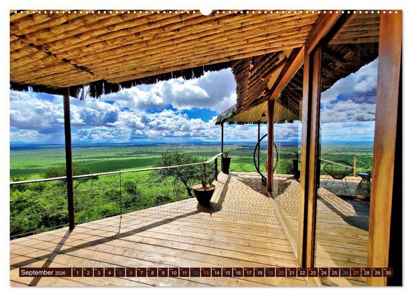 Produktbild: Im Einklang mit der Natur - Soroi Lions Bluff Lodge Kenia (hochwertiger Premium Wandkalender 2026 DIN A2 quer), Kunstdruck in Hochglanz