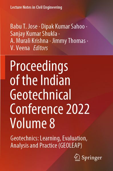 Produktbild: Proceedings of the Indian Geotechnical Conference 2022 Volume 8