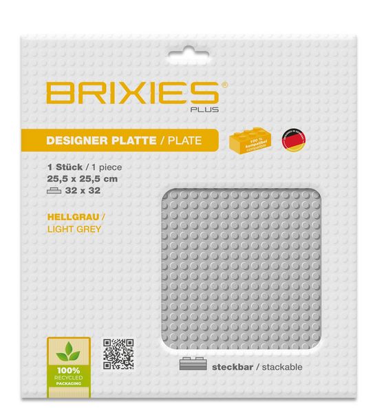 Produktbild: BRIXIES 225010 - Platte 32 x 32 Basic hellgrau , Bauplatte, 1 St&uuml;ck