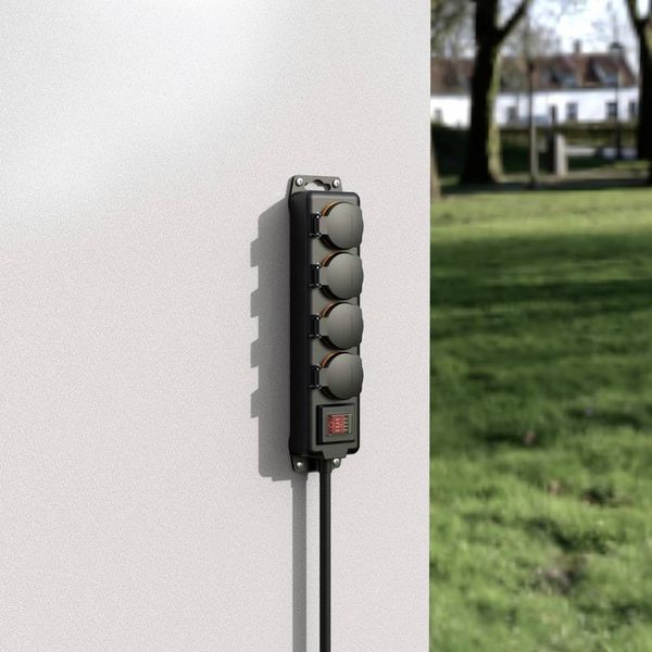 Produktbild: Hama 00223064 Gartensteckdose Schwarz erh&ouml;hter Ber&uuml;hrungsschutz, mit Schalter