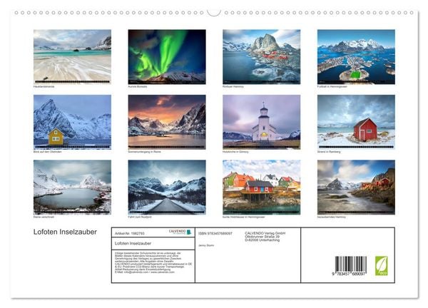 Produktbild: Lofoten Inselzauber (hochwertiger Premium Wandkalender 2026 DIN A2 quer), Kunstdruck in Hochglanz