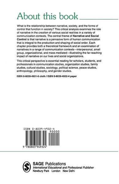 Produktbild: Narrative and Social Control