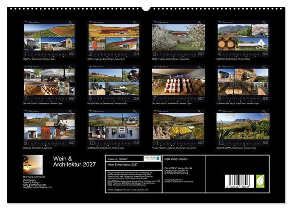 Produktbild: Wein & Architektur 2027 (hochwertiger Premium Wandkalender 2027 DIN A2 quer), Kunstdruck in Hochglanz