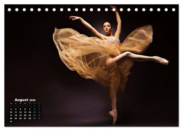 Produktbild: BALLETT - ein Hauch Magie (Tischkalender 2026 DIN A5 quer), CALVENDO Monatskalender