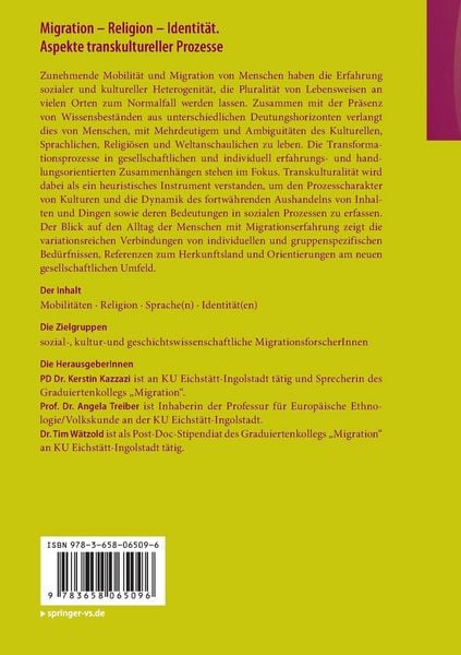 Produktbild: Migration &ndash; Religion &ndash; Identit&auml;t. Aspekte transkultureller Prozesse