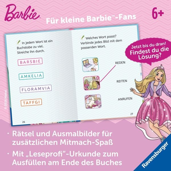 Produktbild: Barbie Princess Adventure: Prinzessin f&uuml;r einen Tag - Erstlesebuch zum Lesenlernen
