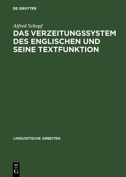 Produktbild: Das Verzeitungssystem des Englischen und seine Textfunktion