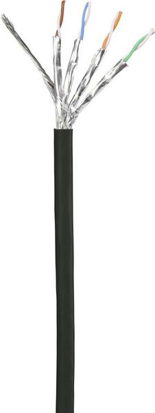 Produktbild: Renkforce RF-5469256 RJ45 Patchkabel CAT 6 S/FTP 2.00 m Schwarz mit Rastnasenschutz, vergoldete Steckkontakte, Flammwidrig 1 St.