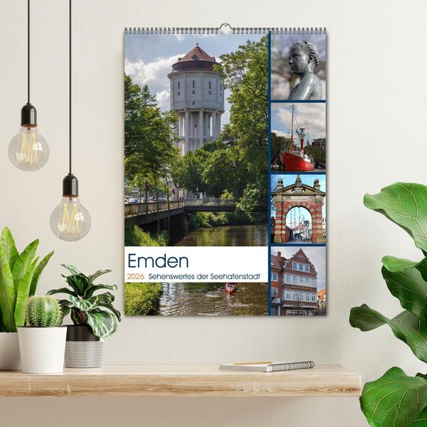 Produktbild: Emden - Sehenswertes der Seehafenstadt (Wandkalender 2026 DIN A2 hoch), CALVENDO Monatskalender
