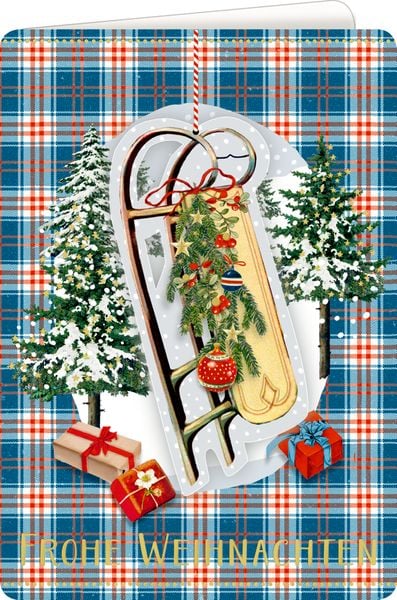 Produktbild: Weihnachtskarte Schlitten