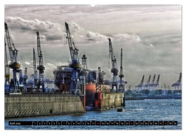 Produktbild: Faszination Hafen - Hamburg (Wandkalender 2026 DIN A2 quer), CALVENDO Monatskalender
