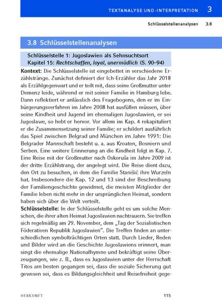 Produktbild: Herkunft - Textanalyse und Interpretation