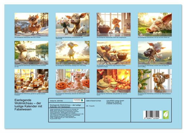 Produktbild: Eierlegende Wollmilchsau &ndash; der lustige Kalender mit Fabelwesen (Wandkalender 2026 DIN A3 quer), CALVENDO Monatskalender