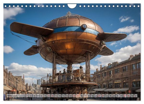 Produktbild: Steampunk - fantastische Flugger&auml;te (Wandkalender 2026 DIN A4 quer), CALVENDO Monatskalender
