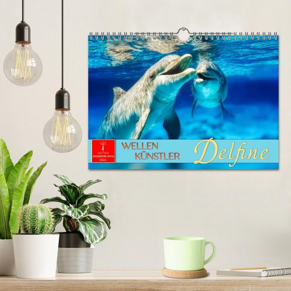 Produktbild: Delfine - Wellen K&uuml;nstler (Wandkalender 2026 DIN A4 quer), CALVENDO Monatskalender