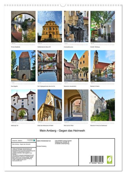 Produktbild: Mein Amberg - Gegen das Heimweh (hochwertiger Premium Wandkalender 2027 DIN A2 hoch), Kunstdruck in Hochglanz