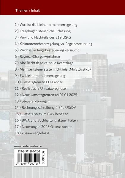 Produktbild: Kleinunternehmerregelung &sect;19 UStG ab 2025