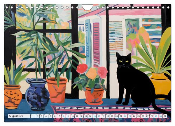 Produktbild: Kunstvolle Katzen (Wandkalender 2026 DIN A4 quer), CALVENDO Monatskalender