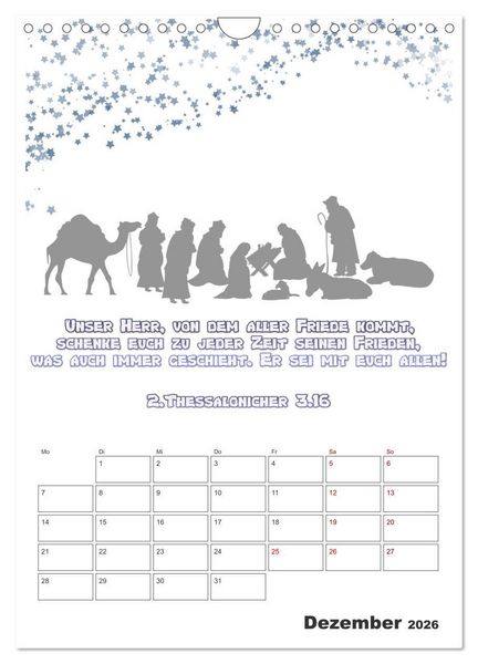 Produktbild: drei.sechzehn - Der Jesus Kalender (Wandkalender 2026 DIN A4 hoch), CALVENDO Monatskalender