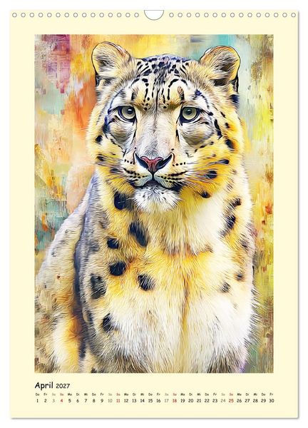 Produktbild: Raubkatzen. Moderne Paintings wilder Eleganz (Wandkalender 2027 DIN A3 hoch), CALVENDO Monatskalender