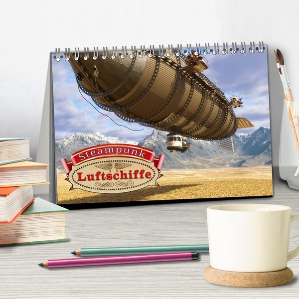 Produktbild: Steampunk Luftschiffe (Tischkalender 2026 DIN A5 quer), CALVENDO Monatskalender