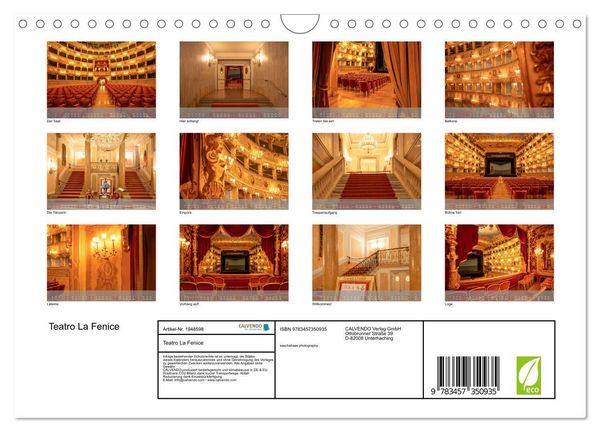 Produktbild: Teatro La Fenice (Wandkalender 2026 DIN A4 quer), CALVENDO Monatskalender