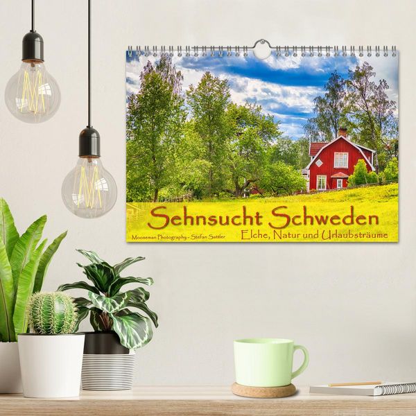 Produktbild: Sehnsucht Schweden - Elche, Natur und Urlaubstr&auml;ume (Wandkalender 2026 DIN A4 quer), CALVENDO Monatskalender