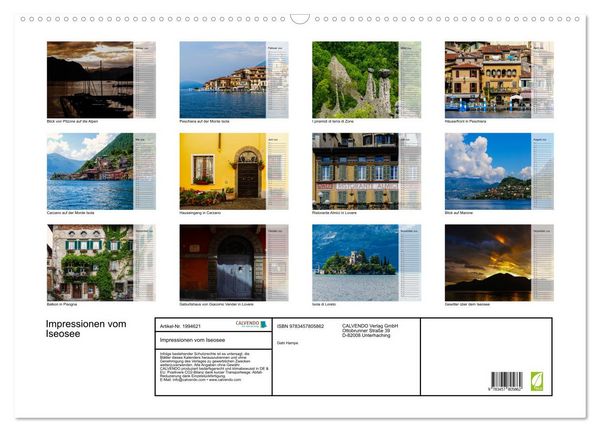 Produktbild: Impressionen vom Iseosee (Wandkalender 2026 DIN A2 quer), CALVENDO Monatskalender