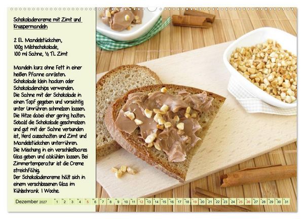 Produktbild: Leckere Aufstriche - Ein Kalender mit Rezepten (Wandkalender 2027 DIN A2 quer), CALVENDO Monatskalender
