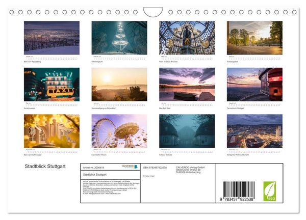Produktbild: Stadtblick Stuttgart (Wandkalender 2026 DIN A4 quer), CALVENDO Monatskalender