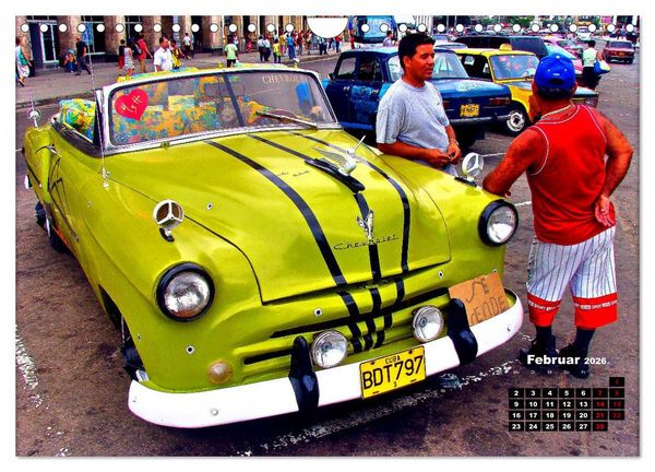 Produktbild: Bunte V&ouml;gel - Originelle Oldtimer in Havanna (Wandkalender 2026 DIN A4 quer), CALVENDO Monatskalender