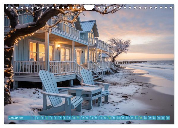 Produktbild: Wundersch&ouml;ne Strandh&auml;user (Wandkalender 2026 DIN A4 quer), CALVENDO Monatskalender
