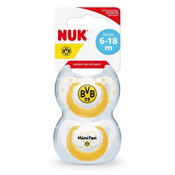 Produktbild: BVB-Schnullerset NUK Star 6-18 Monate