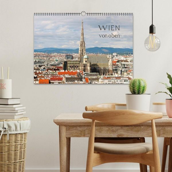 Produktbild: WIEN von oben (Wandkalender 2026 DIN A3 quer), CALVENDO Monatskalender