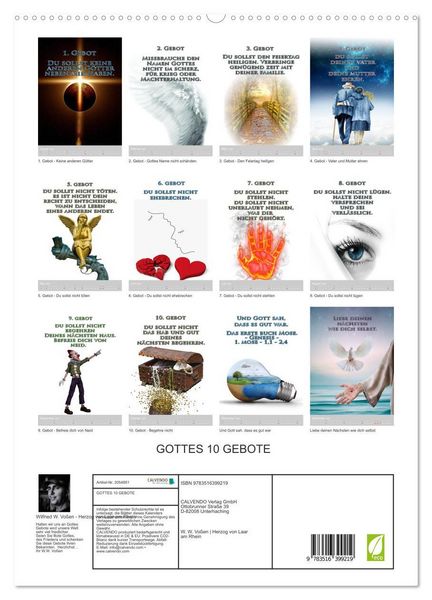Produktbild: GOTTES 10 GEBOTE (hochwertiger Premium Wandkalender 2026 DIN A2 hoch), Kunstdruck in Hochglanz