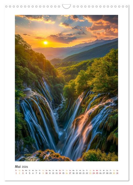 Produktbild: Die Harmonie der Elemente - Die verborgenen Geheimnisse der Wasserf&auml;lle (Wandkalender 2026 DIN A3 hoch), CALVENDO Monatskalender