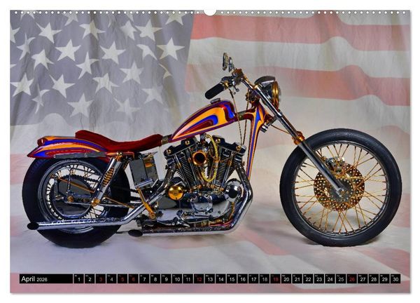 Produktbild: Harley Classic Chopper (hochwertiger Premium Wandkalender 2026 DIN A2 quer), Kunstdruck in Hochglanz