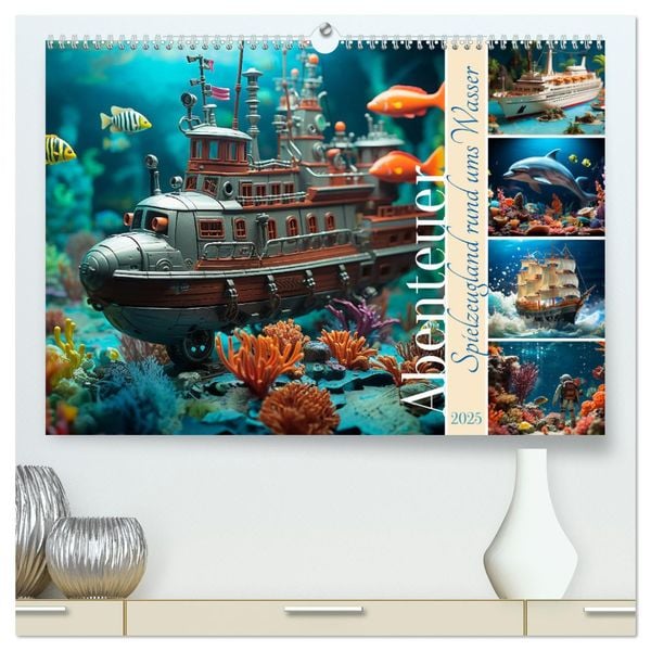 Abenteuer Spielzeugland rund ums Wasser (hochwertiger Premium Wandkalender 2025 DIN A2 quer), Kunstdruck in Hochglanz