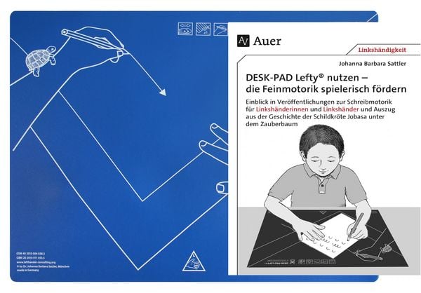 Produktbild: Schreibtisch-Auflage f&uuml;r Linksh&auml;nder DESK-PAD LEFTY&reg;, mit &Uuml;bungsheft