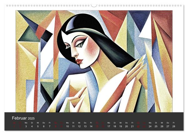 Kubistische Frauen Bilder (Wandkalender 2025 DIN A2 quer), CALVENDO Monatskalender