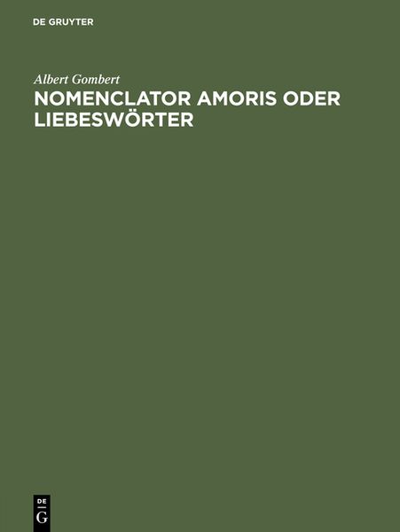 Produktbild: Nomenclator amoris oder Liebesw&ouml;rter