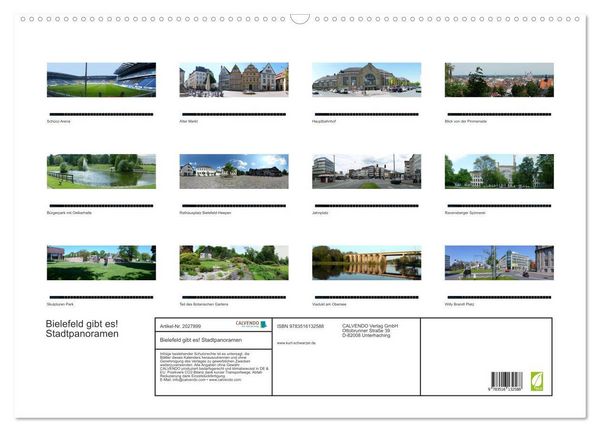 Produktbild: Bielefeld gibt es! Stadtpanoramen (Wandkalender 2026 DIN A2 quer), CALVENDO Monatskalender