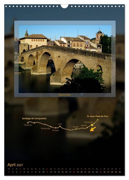 Produktbild: Jakobsweg - Camino Franc&eacute;s (Wandkalender 2027 DIN A3 hoch), CALVENDO Monatskalender
