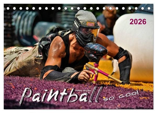Produktbild: Paintball - so cool (Tischkalender 2026 DIN A5 quer), CALVENDO Monatskalender