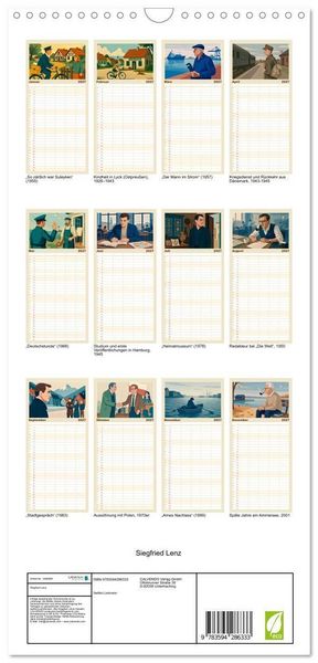 Produktbild: Familienplaner 2027 - Siegfried Lenz mit 5 Spalten (Wandkalender, 21 x 45 cm) CALVENDO