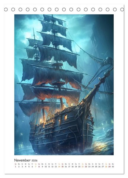 Produktbild: Piratenschiffe (Tischkalender 2026 DIN A5 hoch), CALVENDO Monatskalender